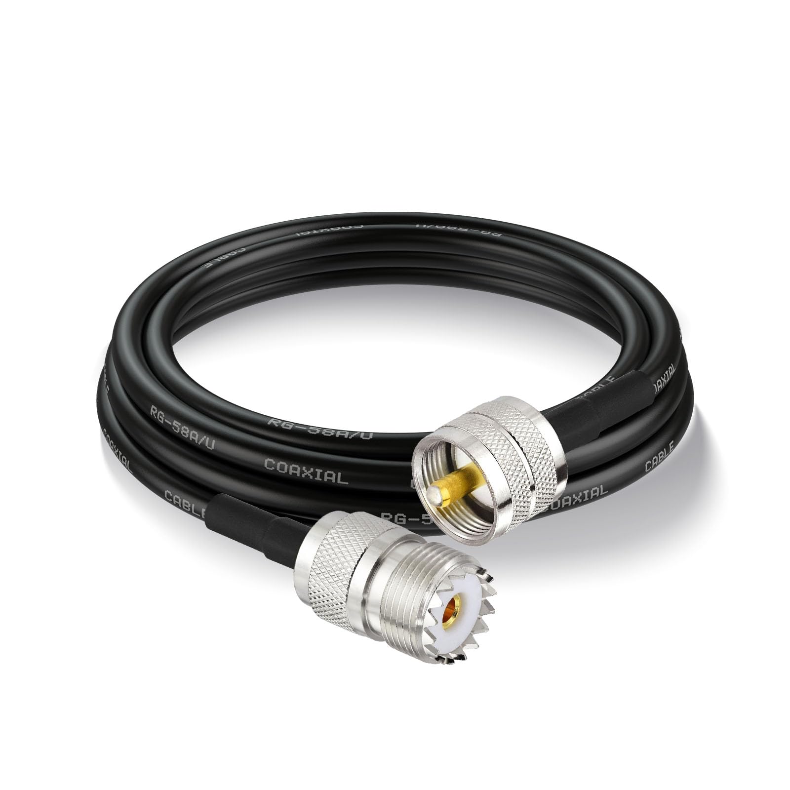 Superbat Cavo Coassiale RG58 CB PL259 SO239 2m UHF PL259 Maschio a Femmina 50 ohm Bassa Perdita per Radio HAM e CB, Analizzatore di Antenna, Carico Fittizio, Misuratore SWR