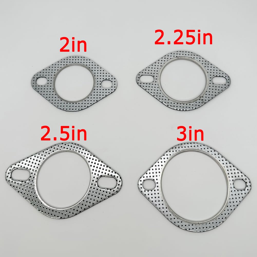 2 pezzi Guarnizione di Scarico, Guarnizioni di Scarico Delle Automobili,Guarnizioni Scarico Per Tubo Collettore Flangia Guarnizi (2.5in Inner Diameter,63-64mm/110mm)