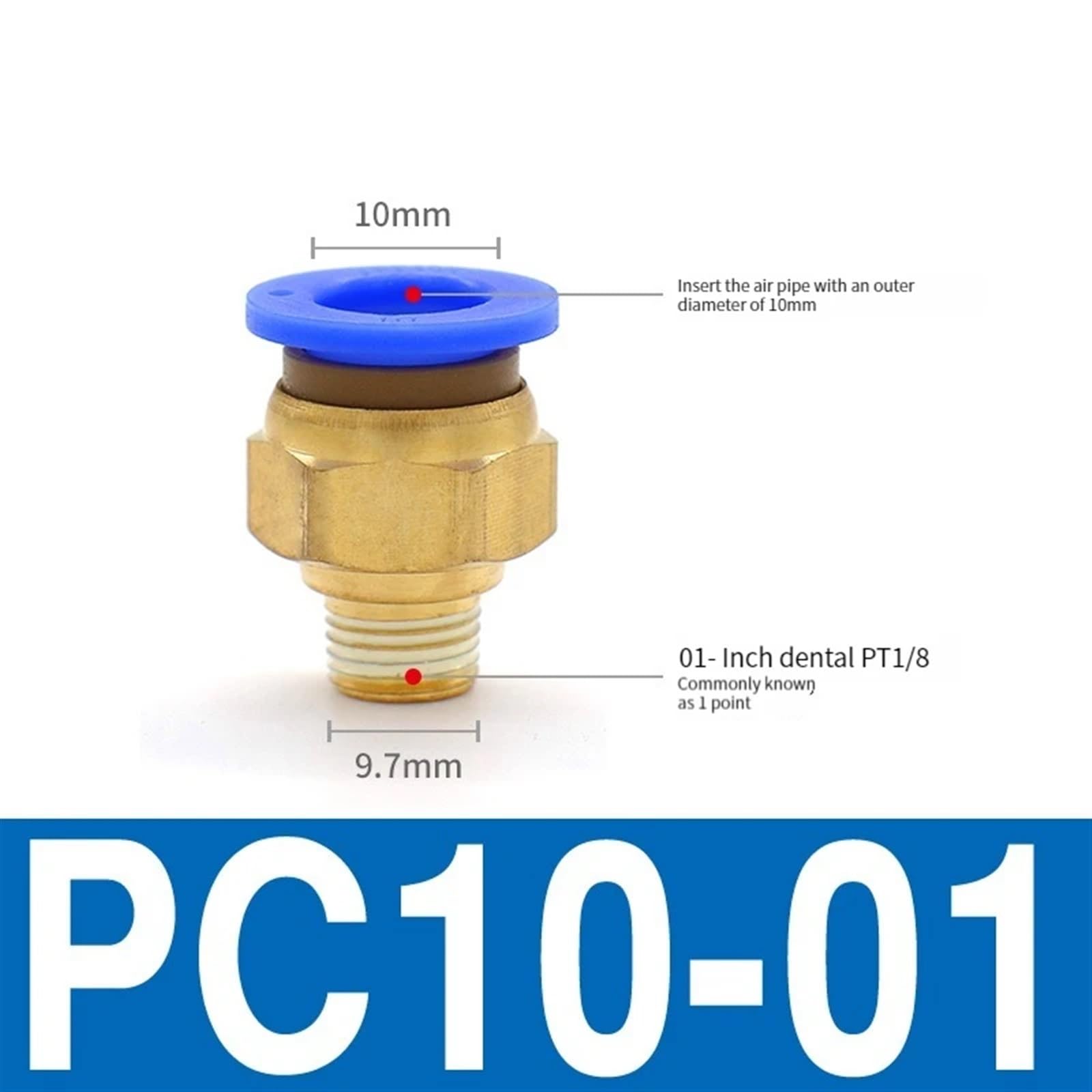 Conector Neumático Tipo Pagoda De Latón - Rosca Hembra 1/8" A 1/2", Para Mangueras De 6 A 16 Mm, Ideal Para Sistemas De Aire