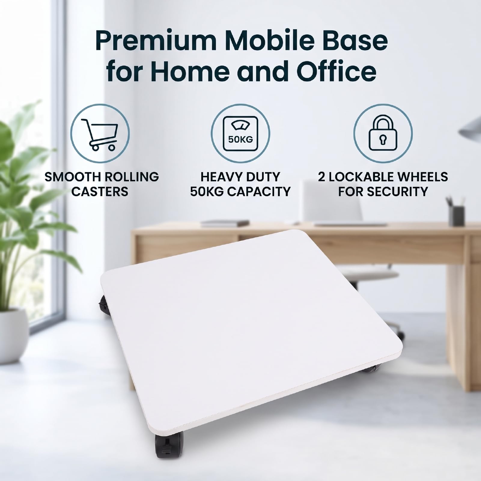 GOWENIC **Supporto per Torre Computer, Base Mobile con Ruote 40x35 cm**