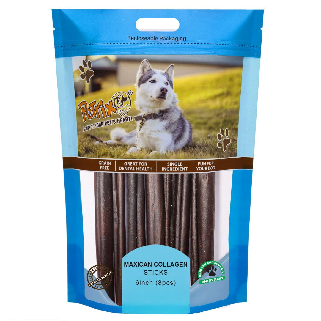 Petrix Mexican Collagen Sticks 6 inch Dog Chew Sticks Treats- 8 Pcs, Single Ingredient, Low Odor & Long Lasting Alternative to Rawhide Breeds Dogs Treat (B0CTKQ7F3P) Amazon Price History, Amazon Price Tracker