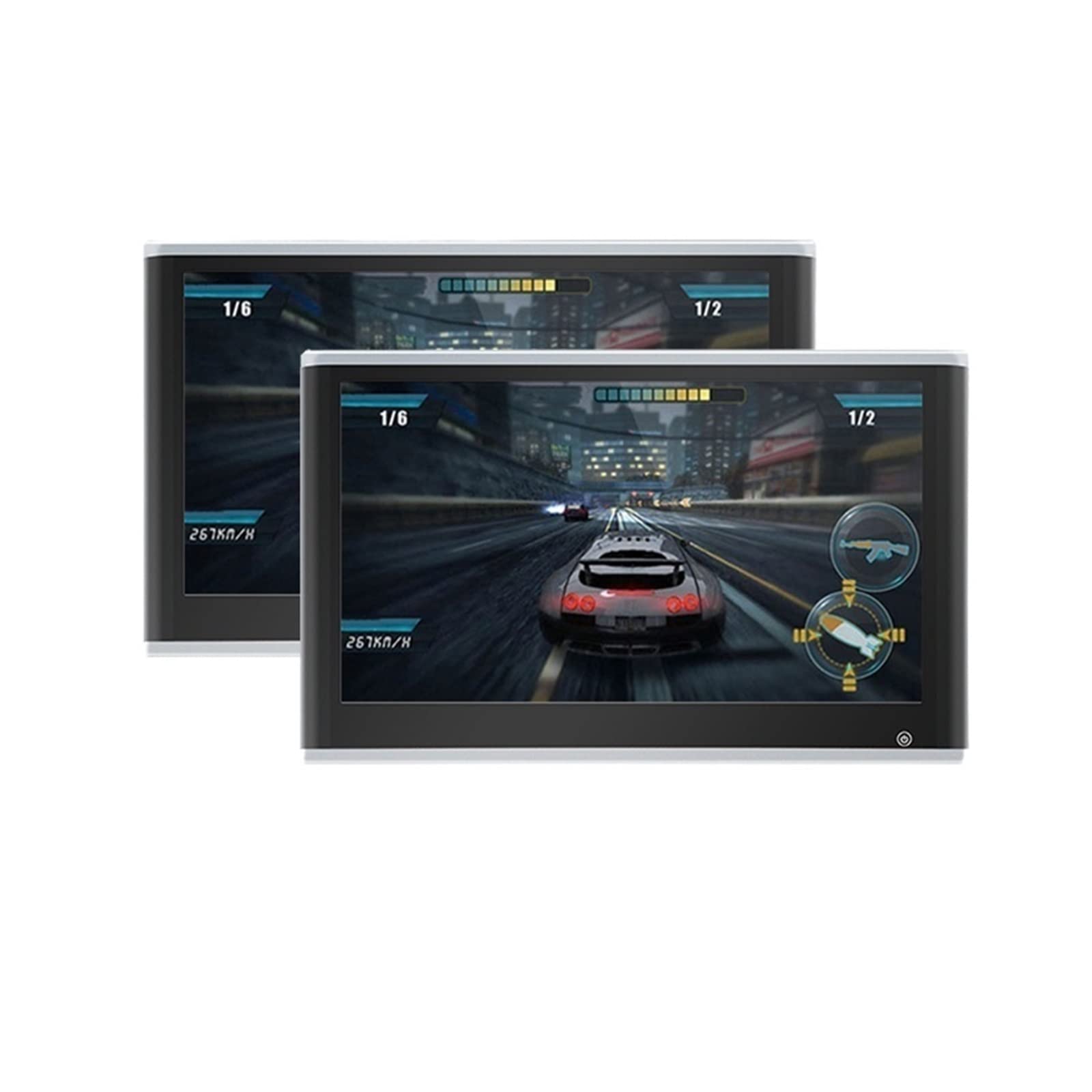 CVFRDD Car Headrest Player 4+64GB Car Headrest Monitor 13.3 Inch Display IPS Touch Screen Multifunction Tablet Video Player(2 PCS Silver 12.5)