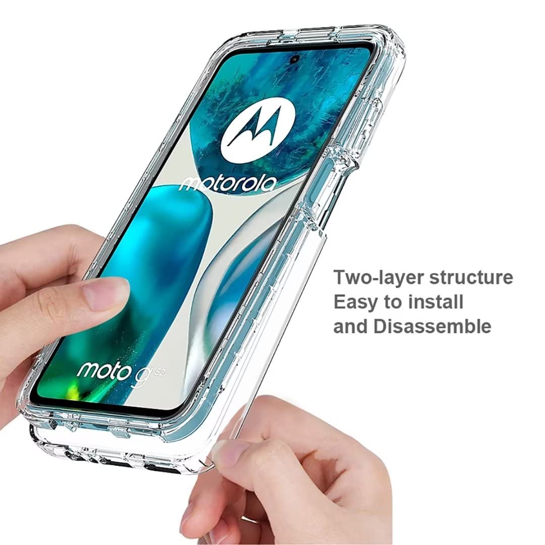 JIAFEI Cover per Motorola Moto G22, [con Protezione dello Schermo Integrata] 360 Gradi Rugged Trasparente Case Armor Bumper Cover per Motorola Moto G22 - Nero