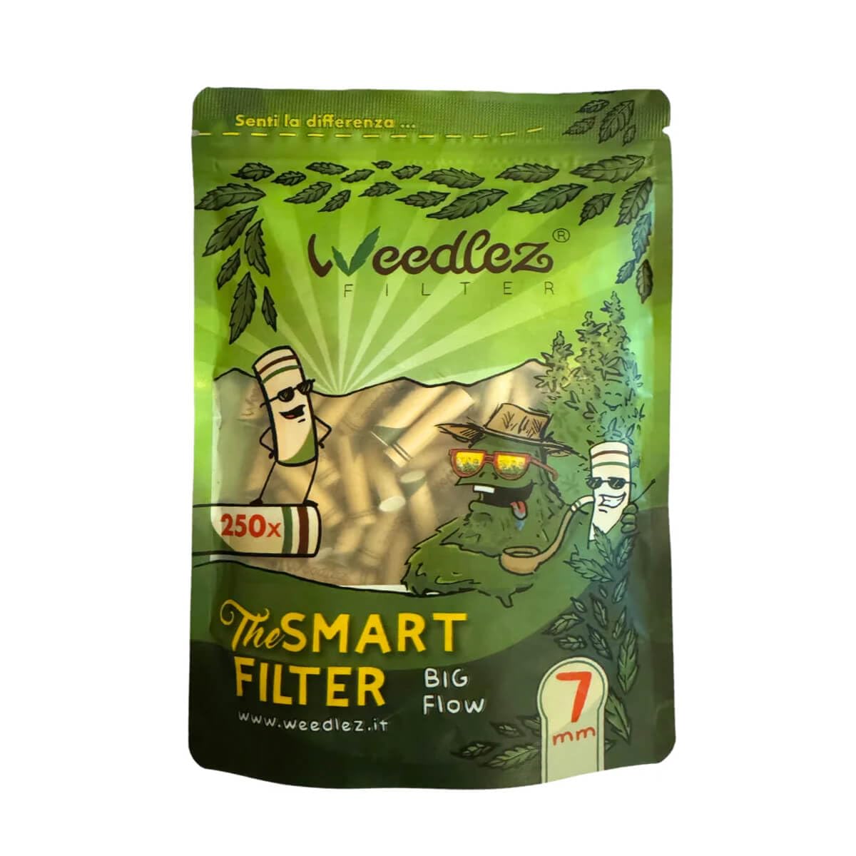 Mister Canapa, Aktivkohlefilter und natürliche Zellulose, 250 Stück, Durchmesser 7 mm