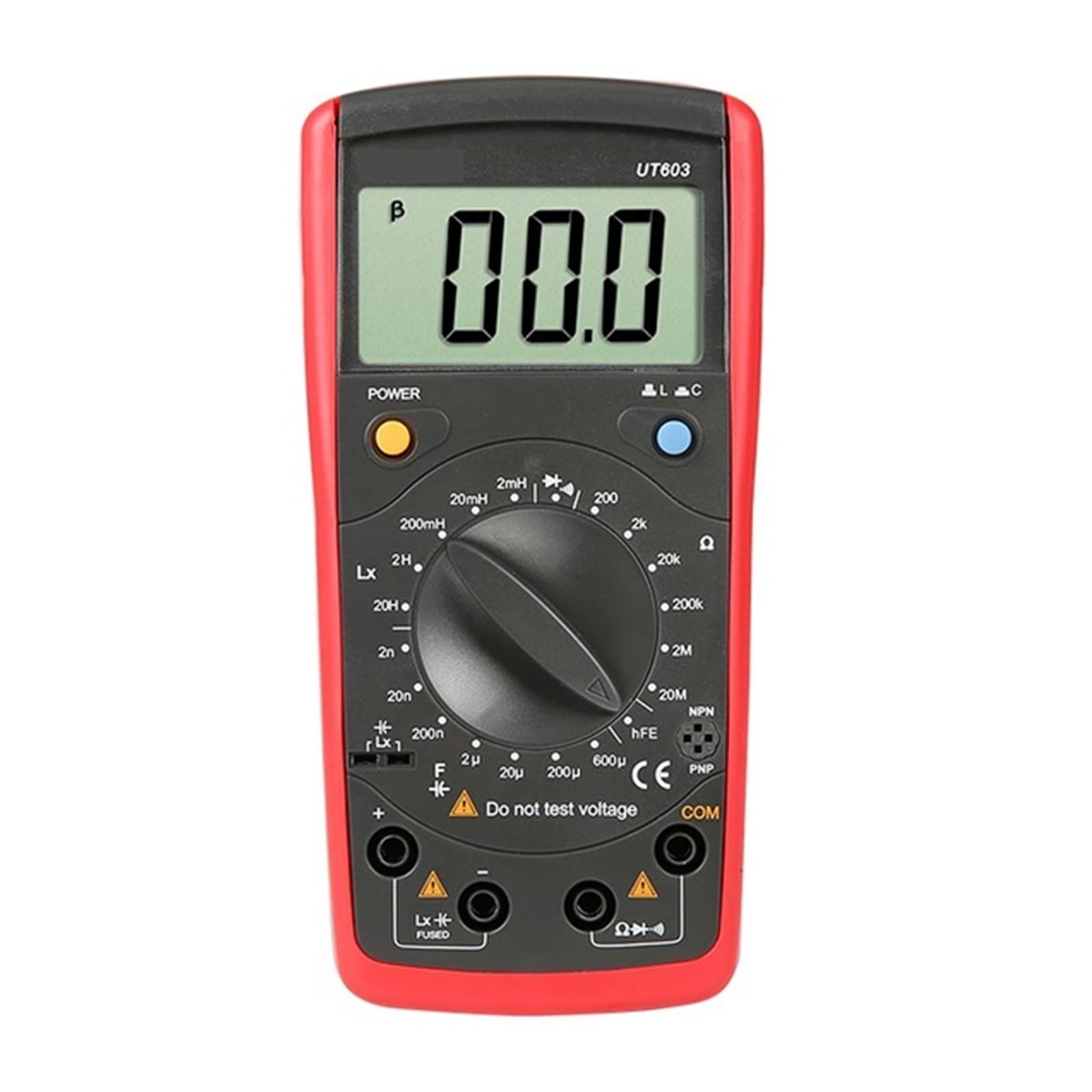 Testeur De Résistance Capacité D'inductance Portable Tenu Dans La Main LCR Ohmmètre Mètre Diode/Transistor Test LCD Précis Analyse Détection Complète(UT603)
