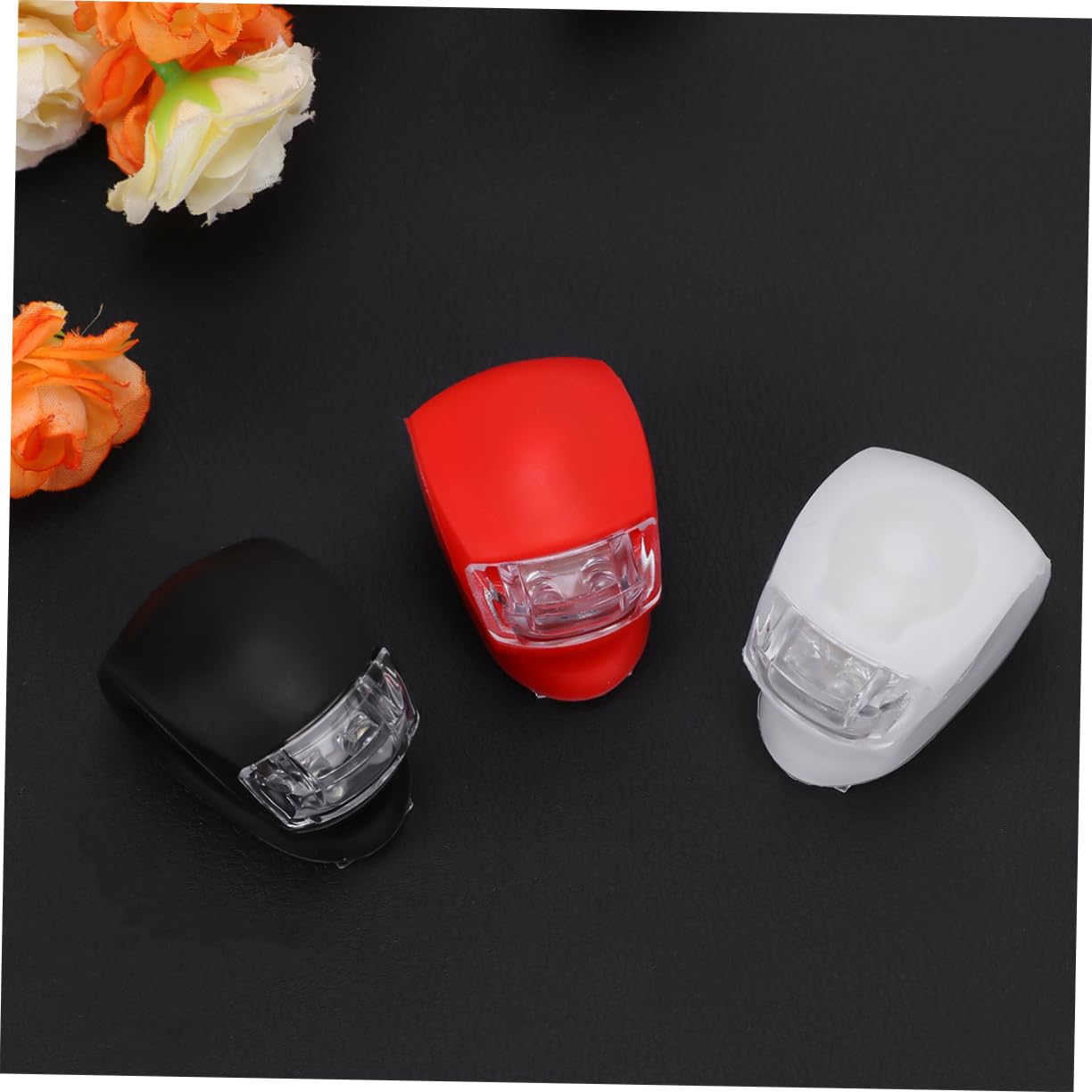 BESPORTBLE 12pezzi per Bicicletta LED Impermeabili di Lampade di Anteriori e Posteriori Silicone Accessori per Ciclismo Notturno Rosso Nero Bianco