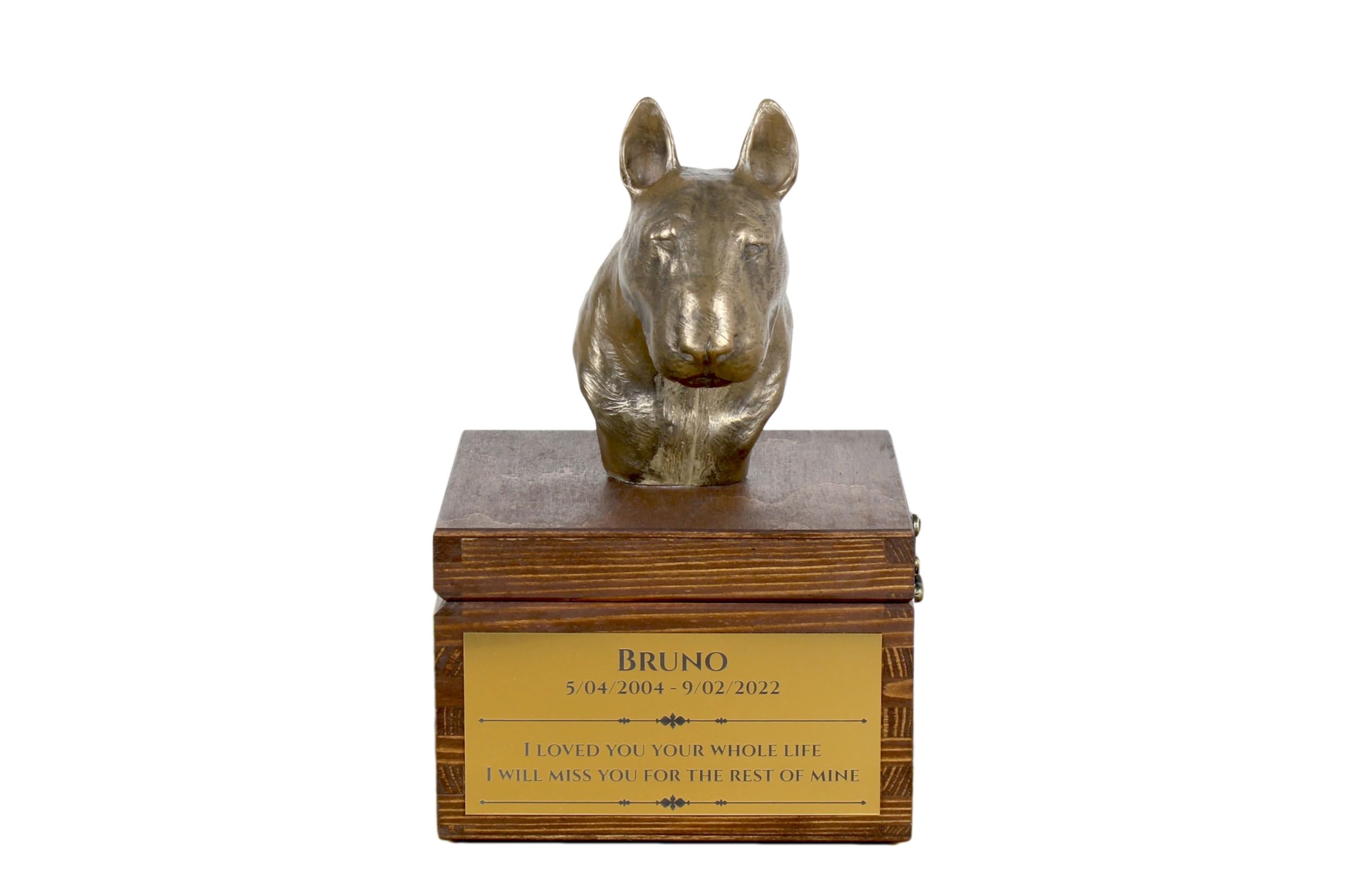 Urne pour chien Bull Terrier personnalisée pour surmonter la perte de votre animal