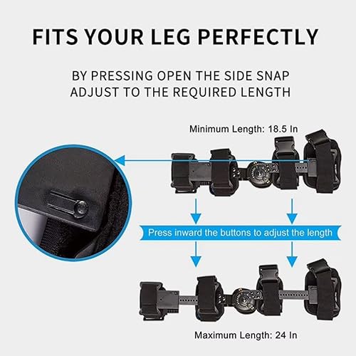 Miniatura 3 de Inmovilizador de rodilla ajustable con bisagras para soporte de piernas y recuperación de fracturas de articulación de rodilla, estabilizador
