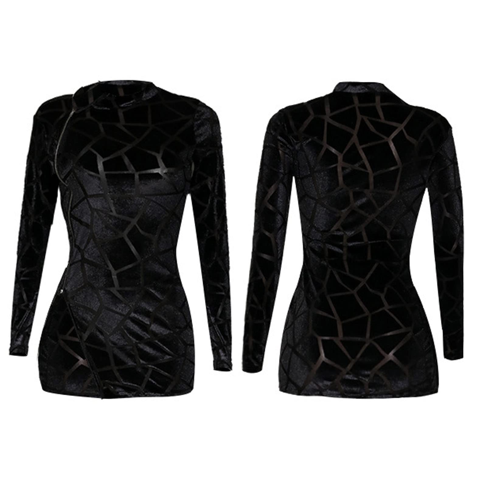 Uni Clau Women Sexy Sheer Mesh Boydcon Midi Dress See Through Printed Long Sleeve Midi Skinny Clubwear Party Dress