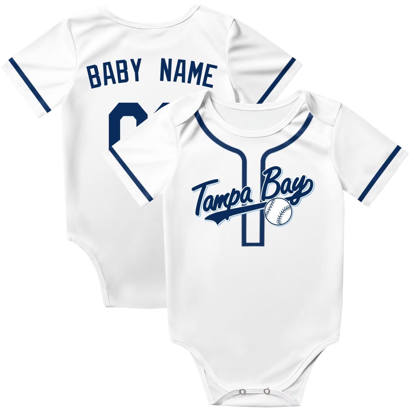KREDEBaby Clothes Unisex Bodysuit Personalized Custom Baby Name Number for Boy Girl