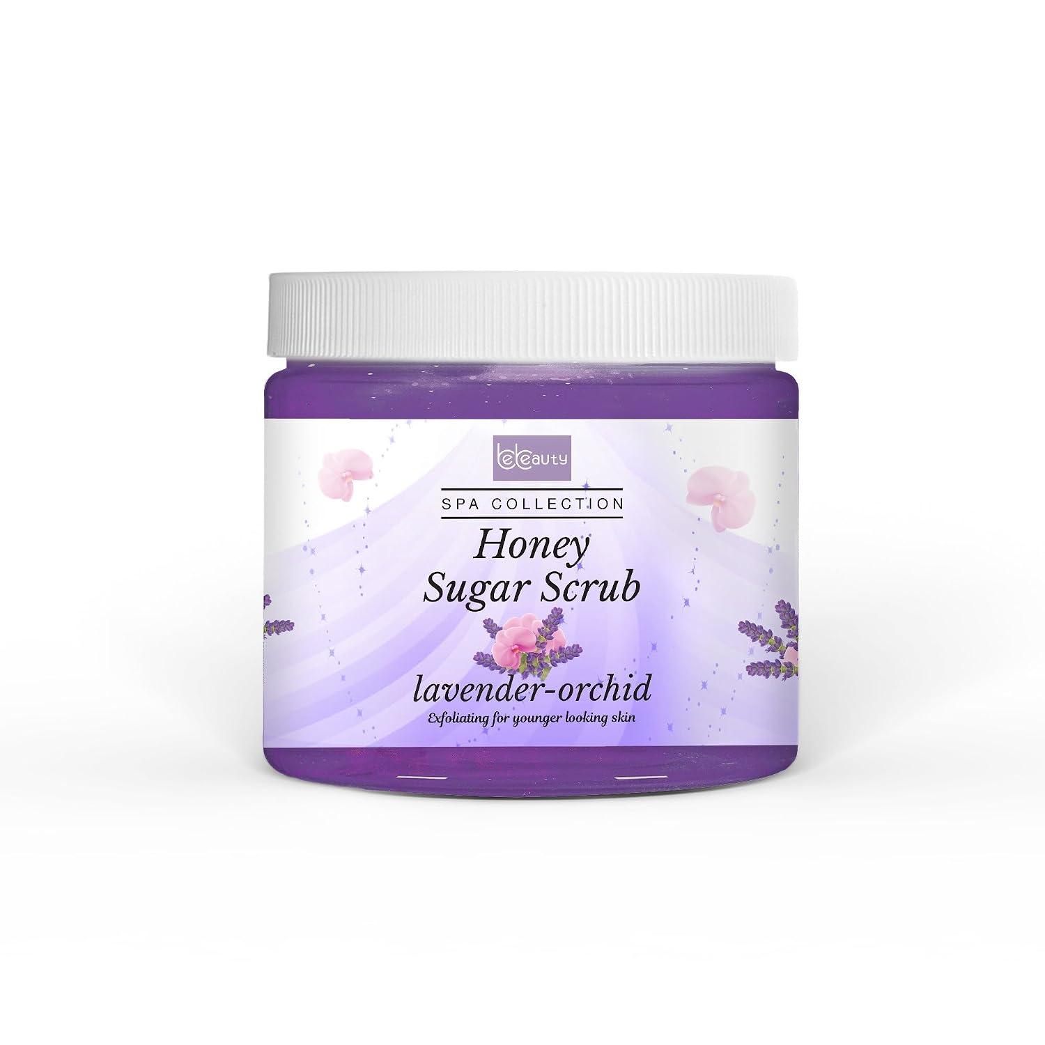 Lavender Orchid Exfoliating Sugar Body Scrub with Honey Nourishing & Smoothing Formula by BeBeauty 16 oz