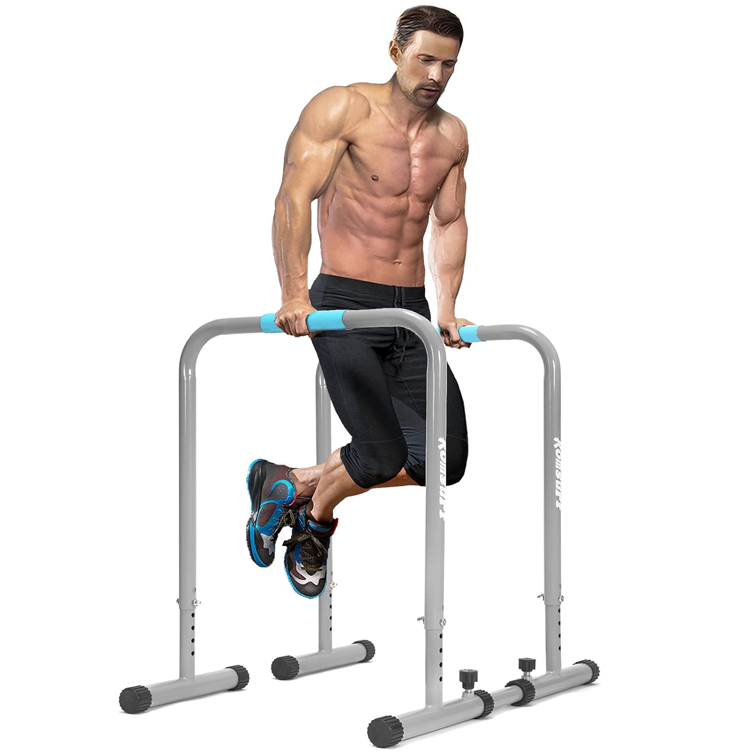 KOMSURF Dip Bar Training Station Dip Station Upgraded Heavy Duty Dip Bars with Adjustable