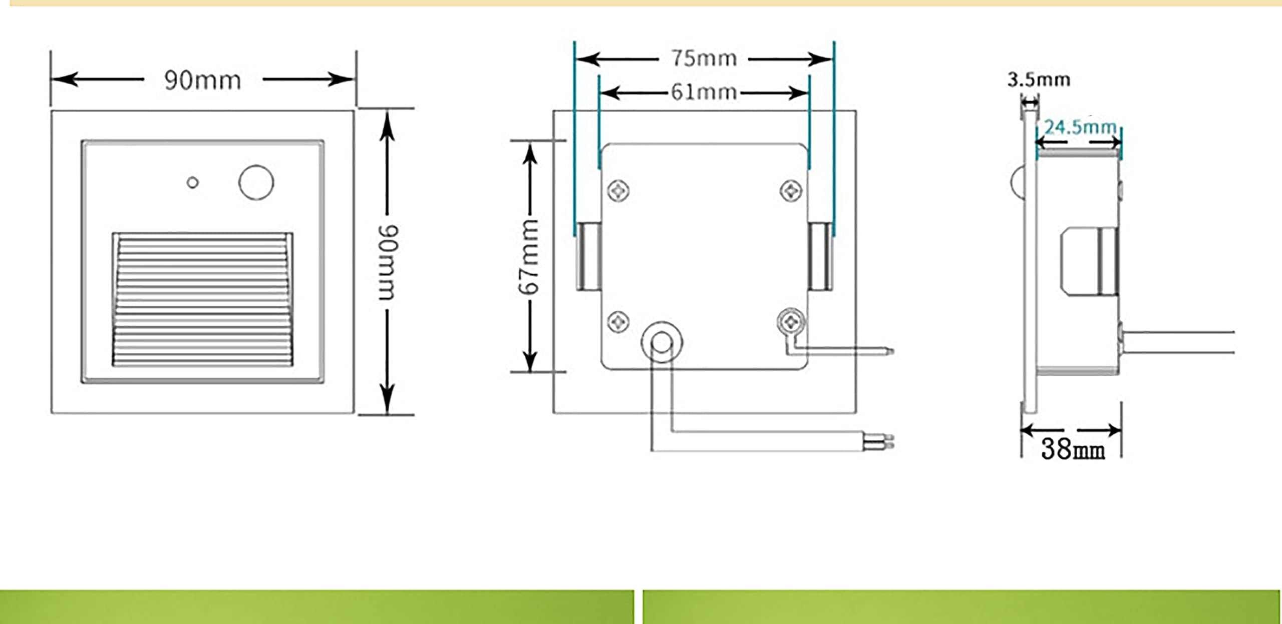 Luz De Pared LED Incorporada Al Aire Libre 3w Blanco Cálido Al Aire Libre Luces De Esquina Impermeables para Cocina Balcón Pasillo Escalera Lámpara De Pared De Jardín