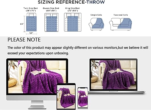 Miniatura 8 de YUSOKI Manta de sherpa con diseño elegante 3D súper suave, mullida, acogedora y cálida, manta peluda de felpa gruesa y esponjosa para adolescentes,