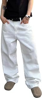 DFGIGT Men's Wide Leg Regual Fit Y2K Jeans Hip Hop Streetwear Denim Pants