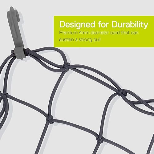 Miniatura 4 de Delta Cycle - Red de carga pequeña (paquete de 2)  Red elástica expandible con ganchos que se estira hasta 22 x 22 pulgadas  La red de carga para