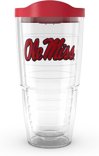 Tervis Made in USA Double Walled Ole Miss University of Mississippi Rebels Insulated Tumbler Cup Keeps Drinks Cold & Hot, 24oz, Primary Logo