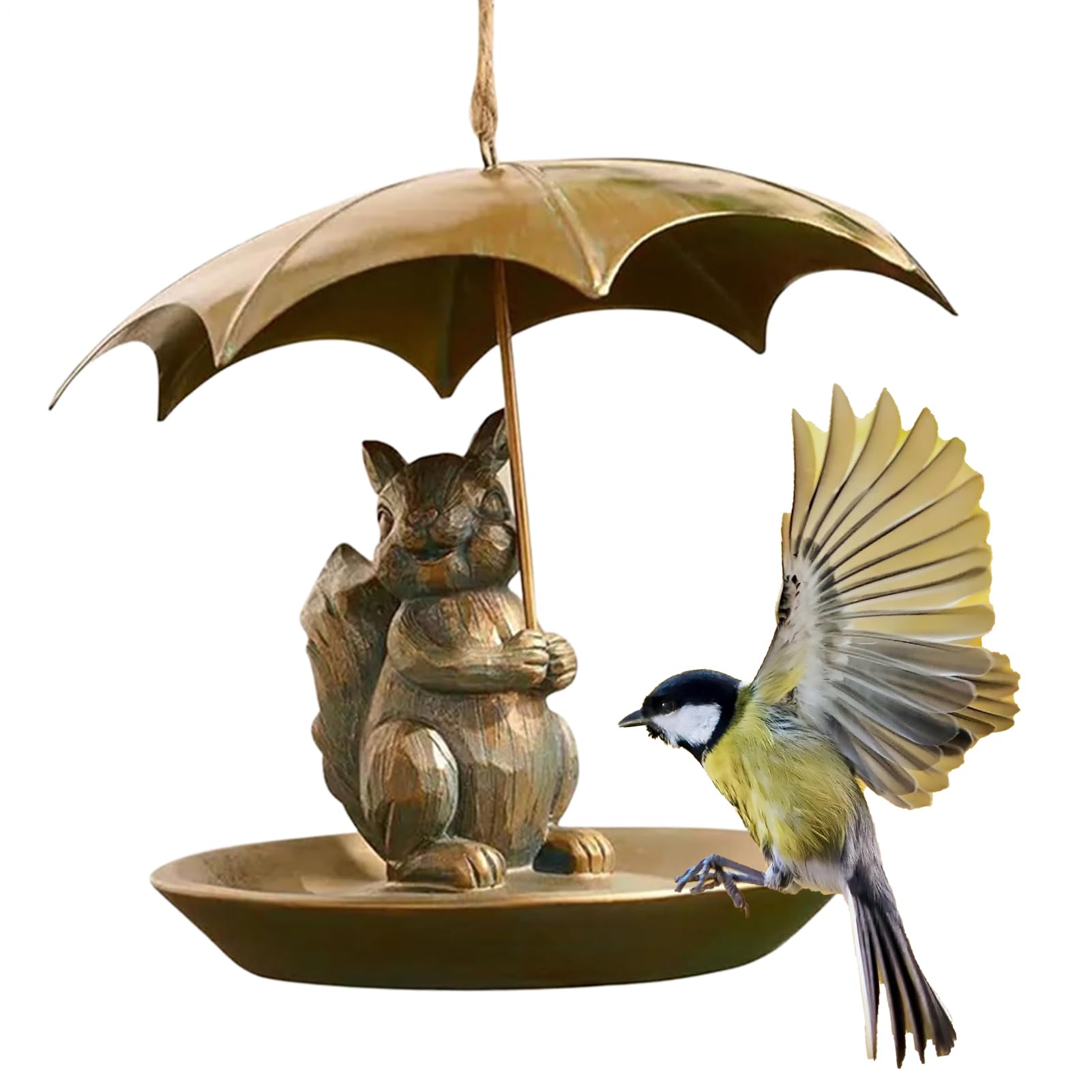 Mangeoire à oiseaux étanche avec parapluie en métal pour sublimer votre pelouse et cour