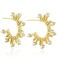 BENEIGE Gold Hoop Earring for Women Dainty 14K Gold Plated Huggie Hoop Earrings With Cubic Zircon Simple Jewelry for Women