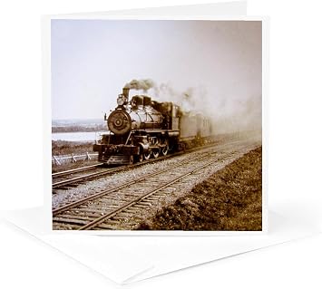 Greeting Card - Steam Train Locomotive Mulgrave Nova Scotia Canada Railroad History - Magic Lantern