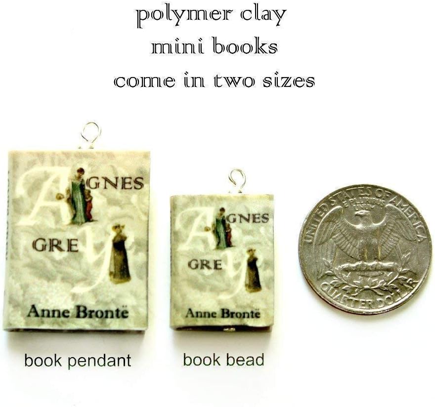 Agnes Grey Anne Bronte Clay Mini Book Framed Ornament Home Wall Trim Trinket Favor Decoration