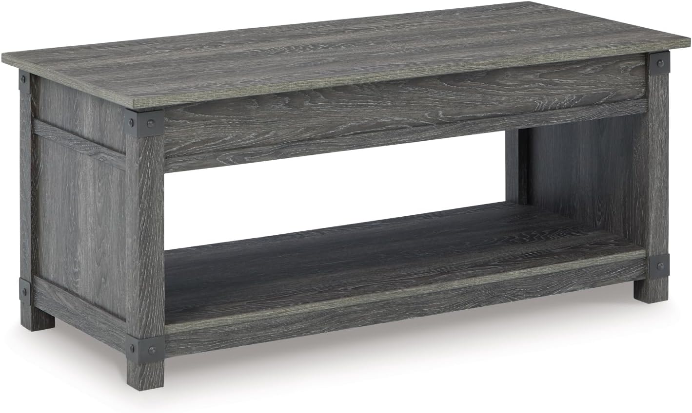 Signature Design by Ashley Freedan Rustic Farmhouse Lift Top Coffee Table, Gray