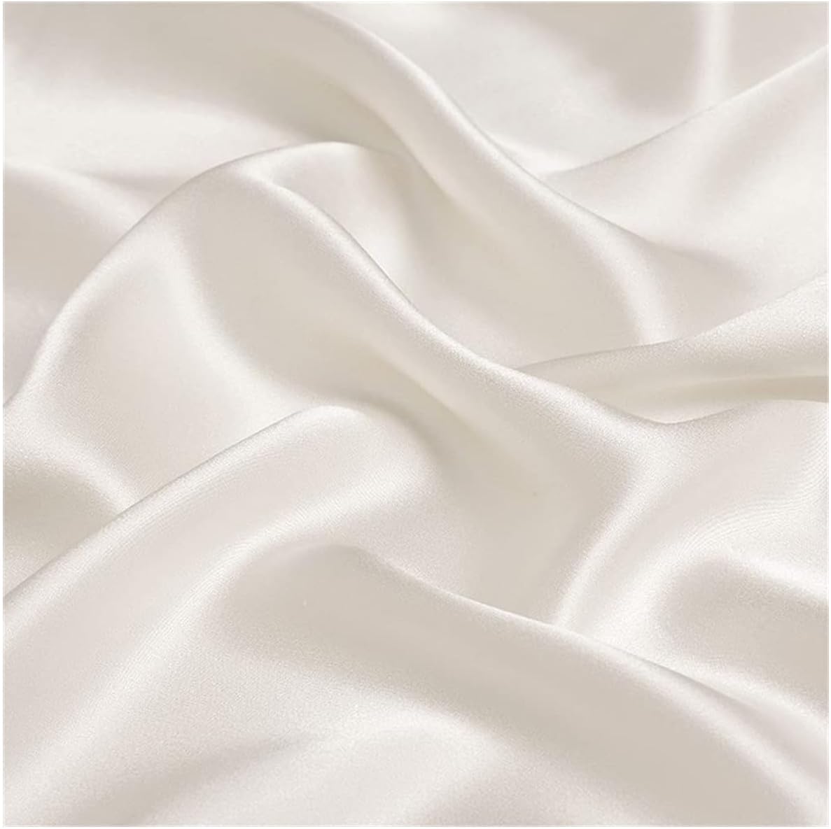 44" 100% Pure Silk Fabric Natural White Charmeuse Fabric by the Yard for Sewing Clothes DIY Crafts, Natural White