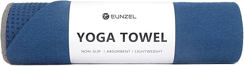 Miniatura 19 de Eunzel Toalla de yoga, toalla para esterilla de yoga caliente con puntos de agarre, absorbente de sudor, antideslizante, para yoga caliente, pilates