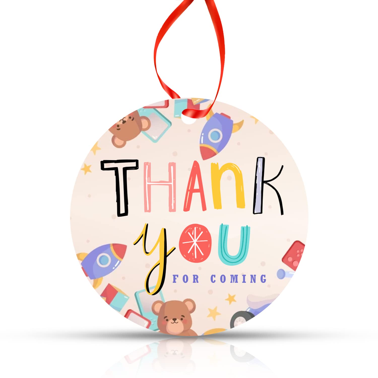 Zyozique Thank You for Coming Gift Tags for Kids Birthday, Wedding, Baby Shower Party Supplies Decoration Party Favors, Pack of 28-image-43