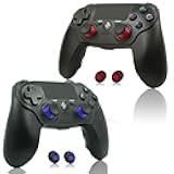 citnh 2 Pack Wireless Controller for PS4，Compatible with PS4/Slim/Pro/PC，Double Shock 6-Axis Motion Sensor，Built-in Speaker & Headphone Jack