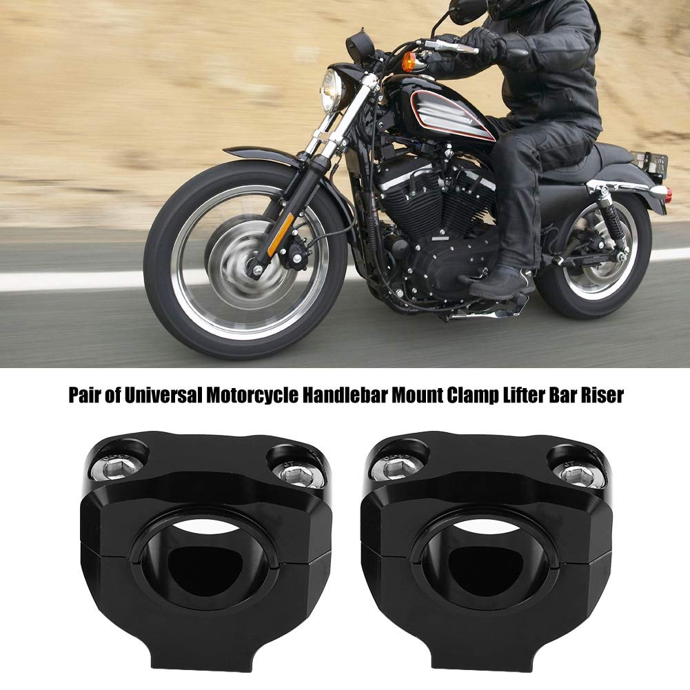 1 Par Abrazadera de Barra de Manillar Negro 28 mm Aleación de Aluminio CNC Soporte de Manillar de Motocicleta Abrazadera de Barra Elevadora Universal
