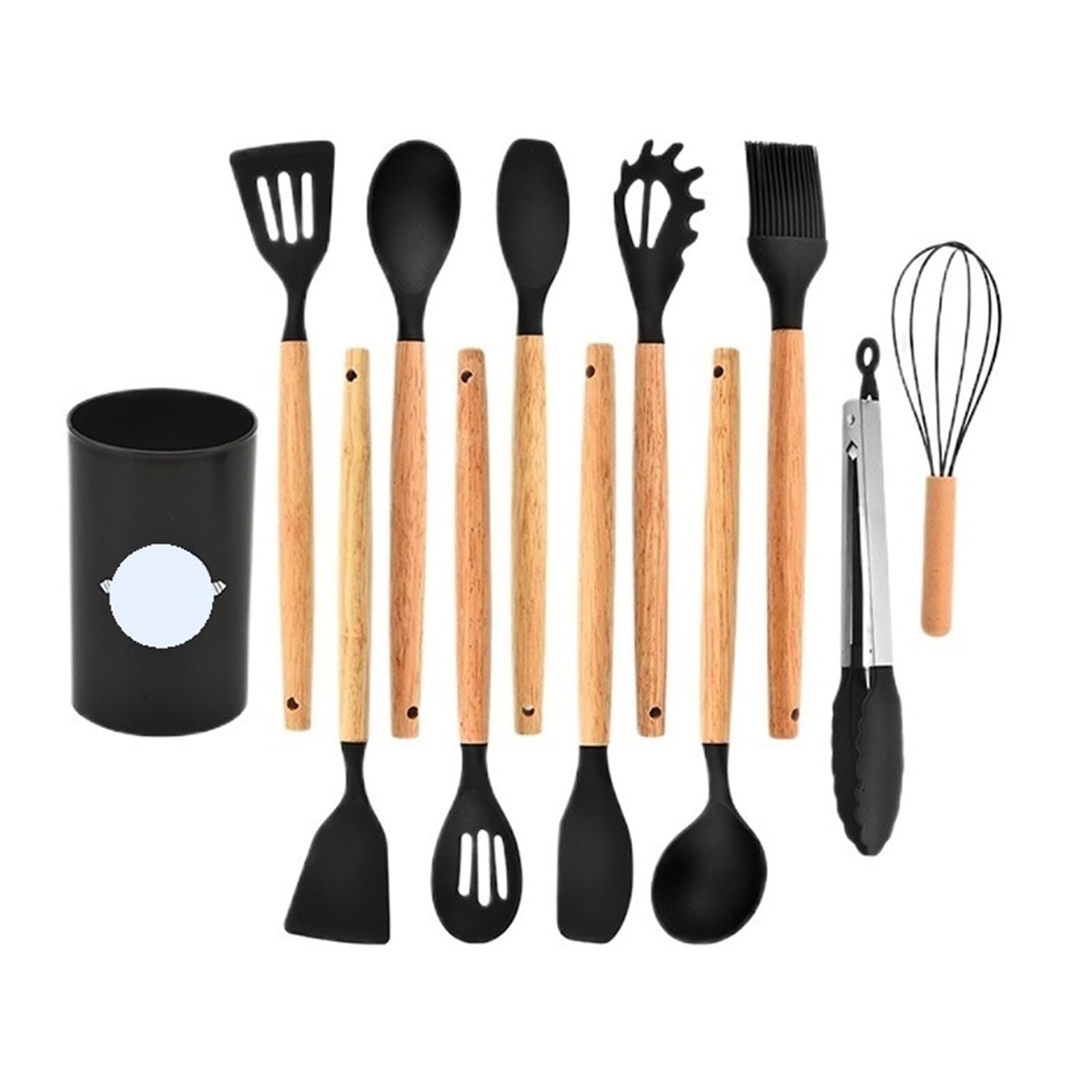 Set di utensili da cucina 12 pezzi, spatola in silicone, cucchiaio, spazzola, frusta, kit strumenti