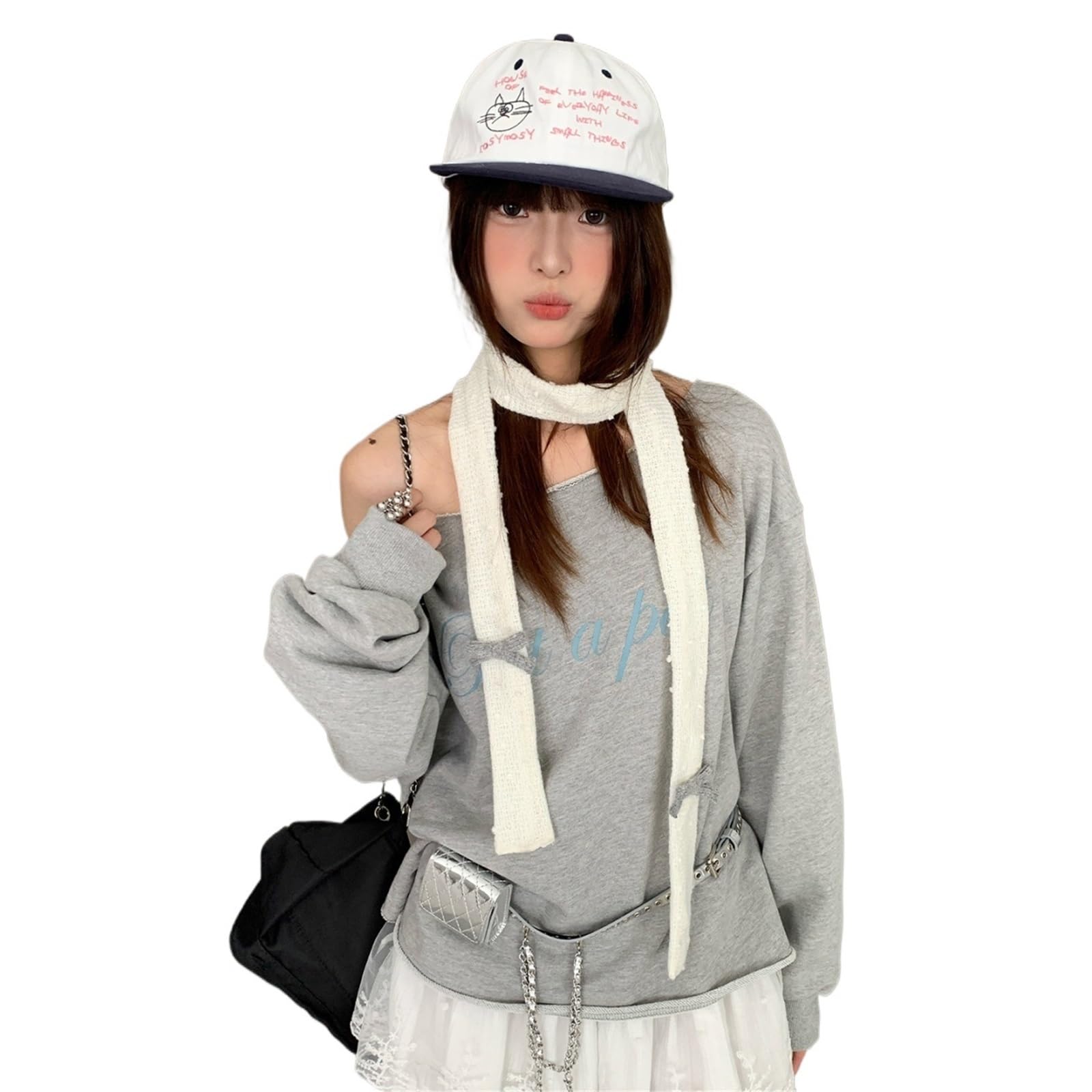 Genérico Bufanda estrecha Pañuelo fino Pajarita de lunares con tira estrecha for mujer Otoño e invierno Cuello dulce y retro
