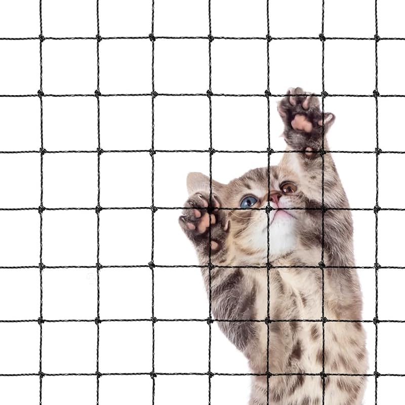 Cat Balcony Net, Steel Wire Reinforced, Anti-Fall Fence, Safety Net, Extra Strong (10 X 13 Ft)