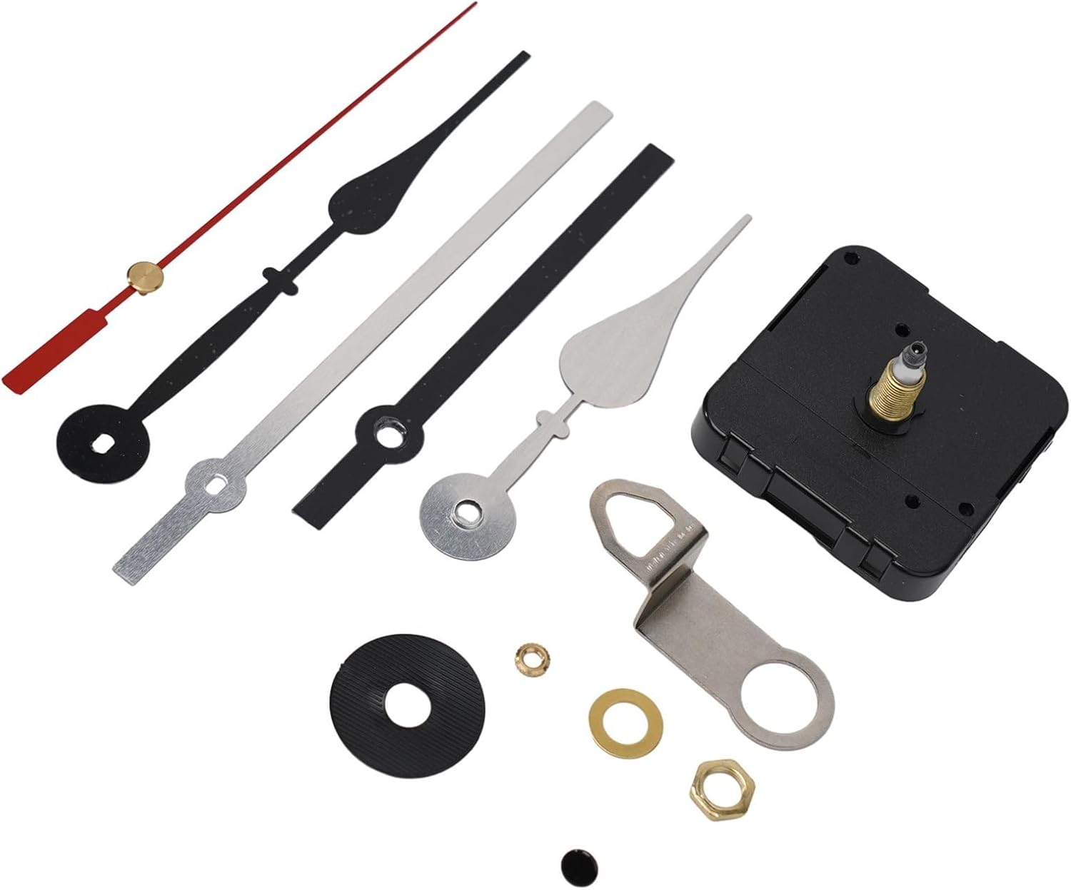 Quartz Clock Movement Kit High Torque Motor with 102mm Hour 135mm Minute Hands Wall Clock Repair Black Shaft 11.7mm Long Spindle