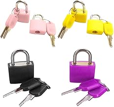 Rangwell (Pack of 4) 20mm Brass Pad Locks with 2 Keys Combo Padlocks Set for Luggage, Suitcase, Travelling(Color May Vary)