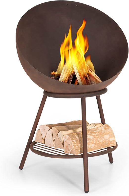 Blumfeldt Feuerschale mit Grillrost, Outdoor StahlFeuerschale Groß für