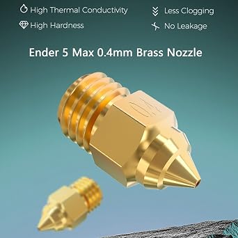 Creality 4PCS 0.4mm Brass Nozzle Kit for Ender 5 Max, 3D Printer 300C High Temperature Resistance Brass Nozzles Kit for Ender 5 Max