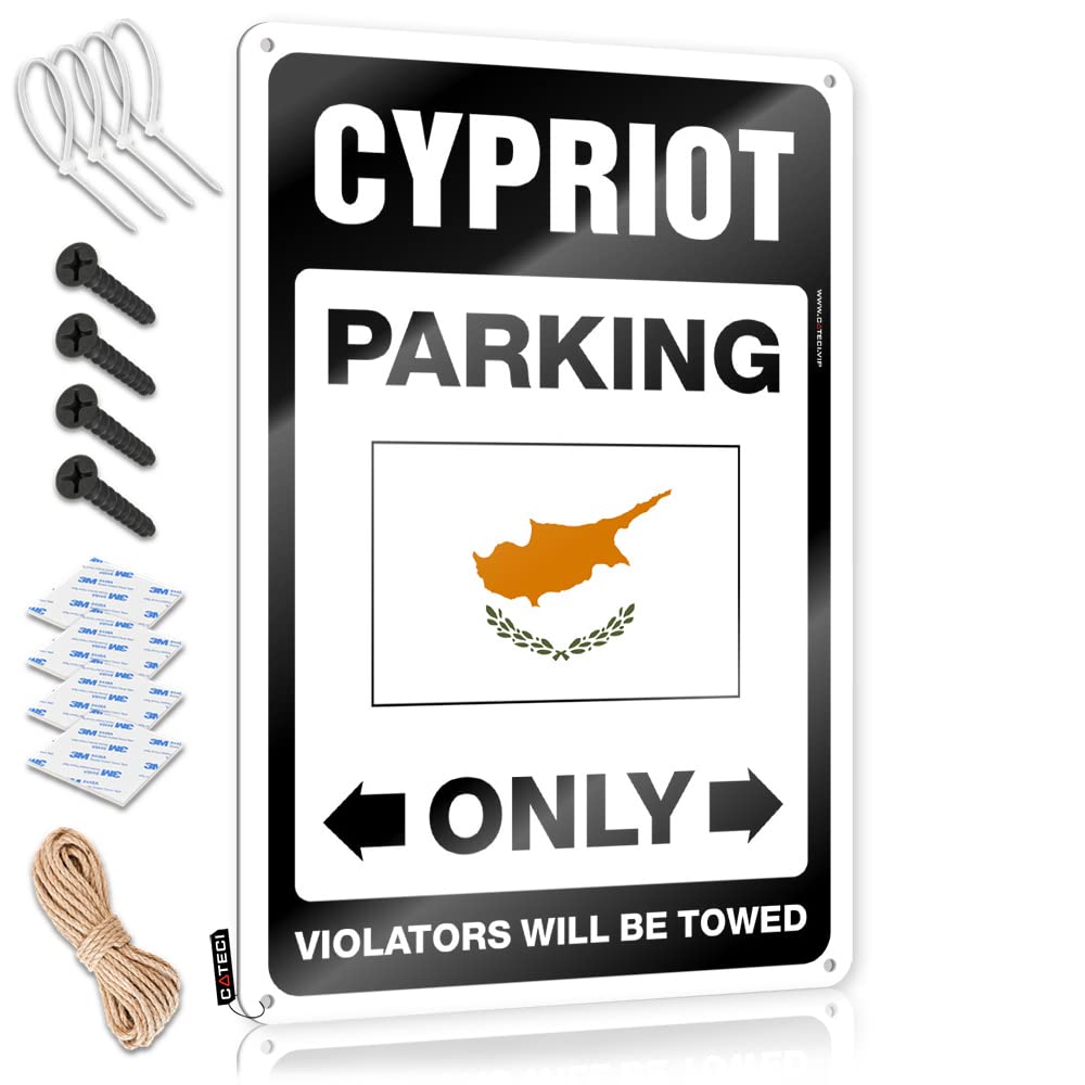 KRAZMURONGD Bar Posters Cypriot Parking Only Tin Sign Bar Sign Metal Decorative Bar Signs