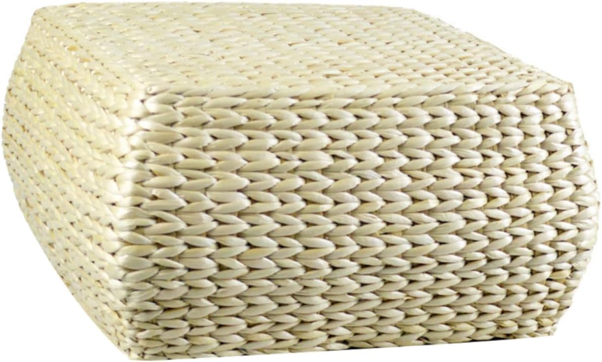 Straw Pouf Entryway Bench Small Foot Stool Decorative Woven Stool for Home