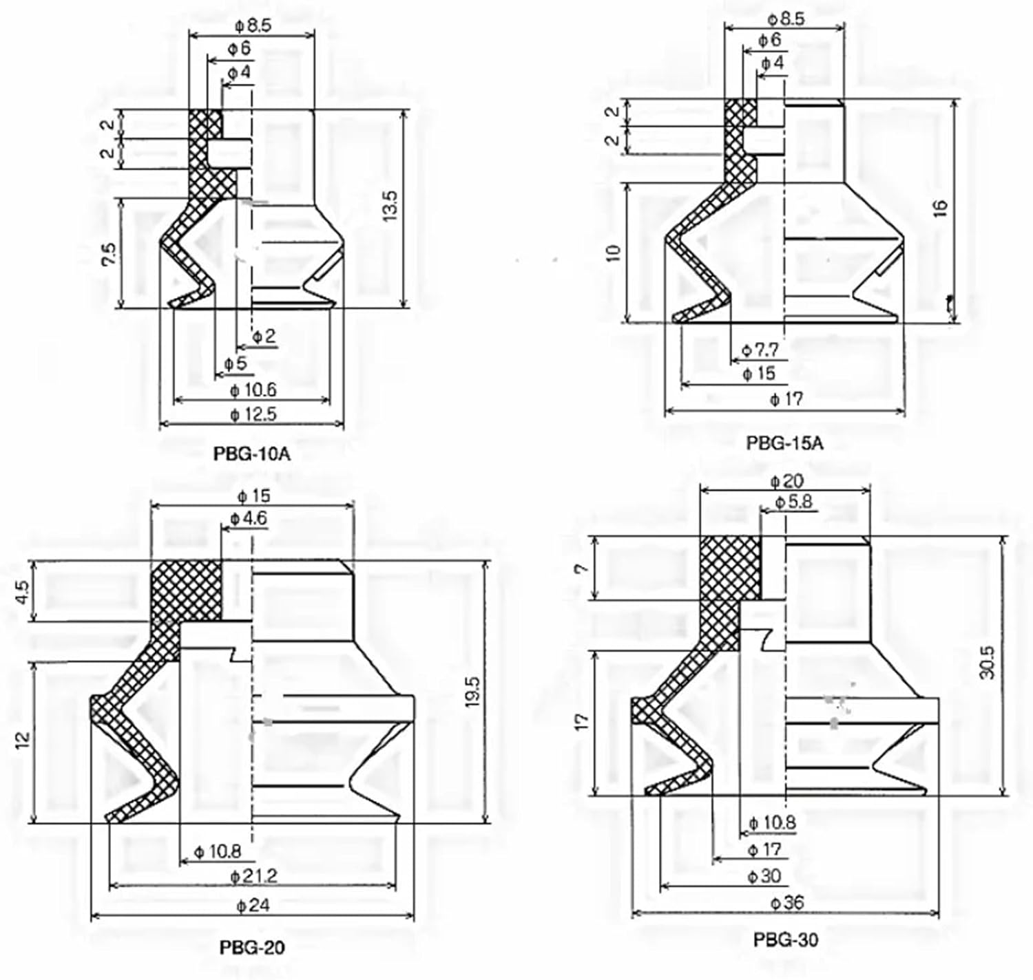 Industrial Pneumatic Vacuum Sucker PBG-15A-S PBTK-20 Automatic Manipulator Sucker Nozzle(PBG-150 X 1PCS-01)