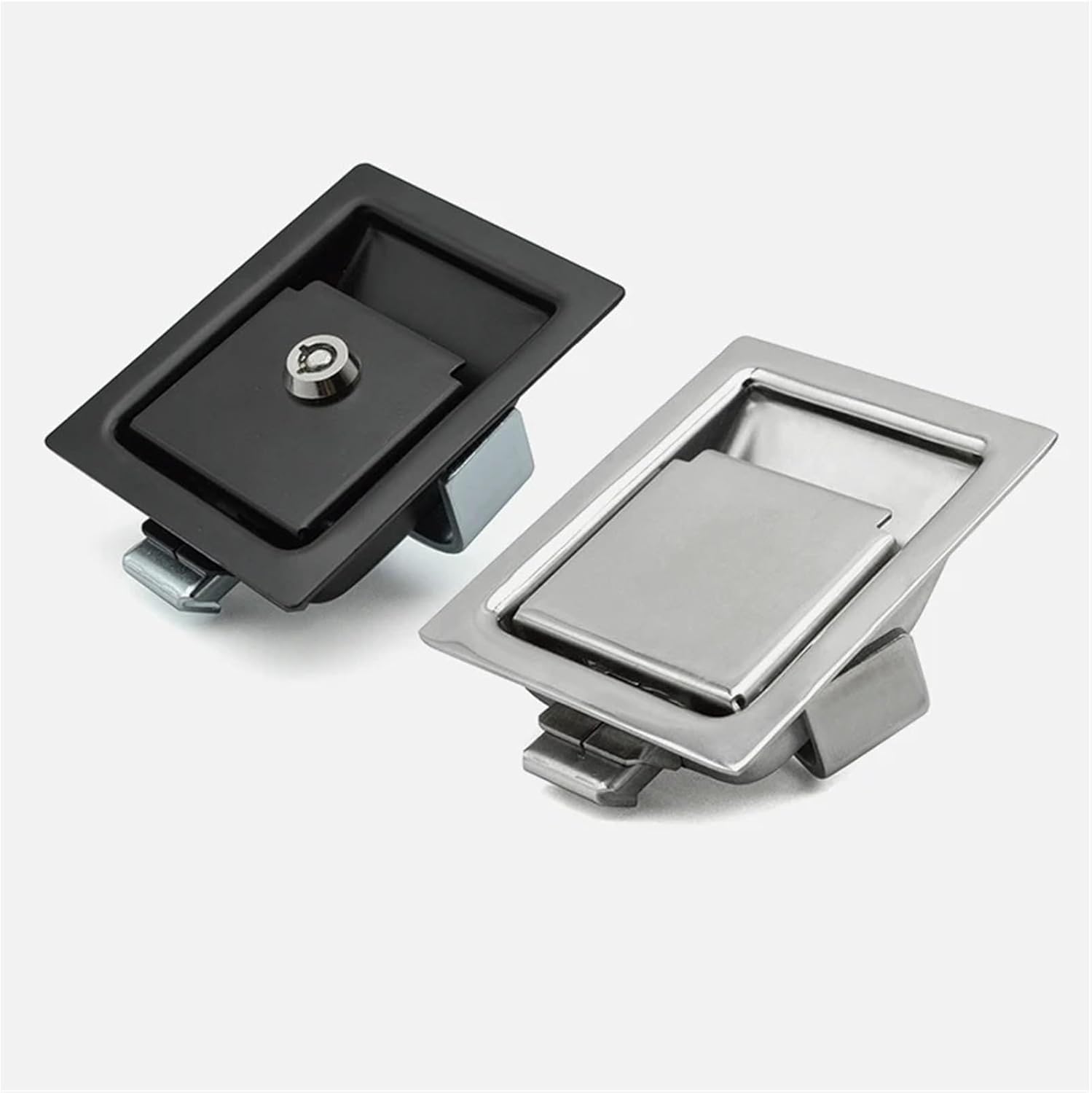 MS866 Electric Cinet Lock Pull-Type Telescopic Movle Door Buckle Hand Panel 304 Stainless Steel 1Pcs(Iron Belt Lock)