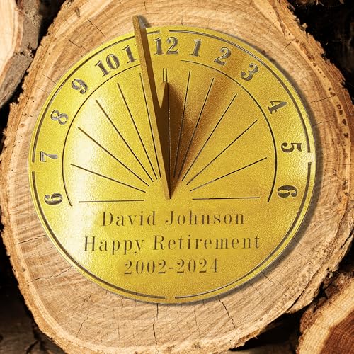 HZYCYYFC Custom Sundial Retirement Gift for Men Or Women, Personalized Custom Retirement Gift with Name and Date