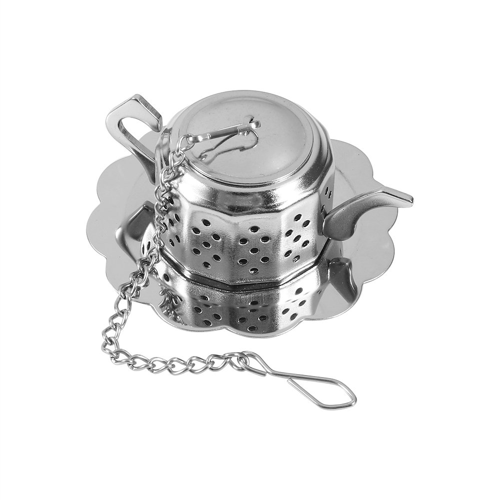 Food 8/20 Stainless Steel Loose Leaf Tea Infuser, Cute Animal Shape Infuser, Herbal Infuser, Strainer, with Long Chain Hook to Brew Loose Leaf Tea, Spices and