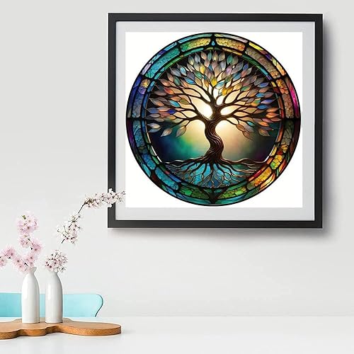 Miniatura 3 de Kit de punto de cruz estampado de árbol de la vida, kits de bordado para adultos principiantes, patrones de 11 CT dimensiones, kits de punto de