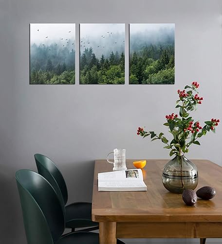 Miniatura 4 de Lienzo de paisaje de puesta de sol para sala de estar, decoración de pared con nieve, montaña, bosque, río, náutre, lienzo, impresiones artísticas