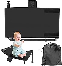 Poggiapiedi per aereo per bambini: amaca, poggiapiedi regolabile, per bambini, 79 x 44 cm, poggiapiedi per aereo per bambini, aereo, estensione del sedile per bambini, lettino da viaggio (nero)
