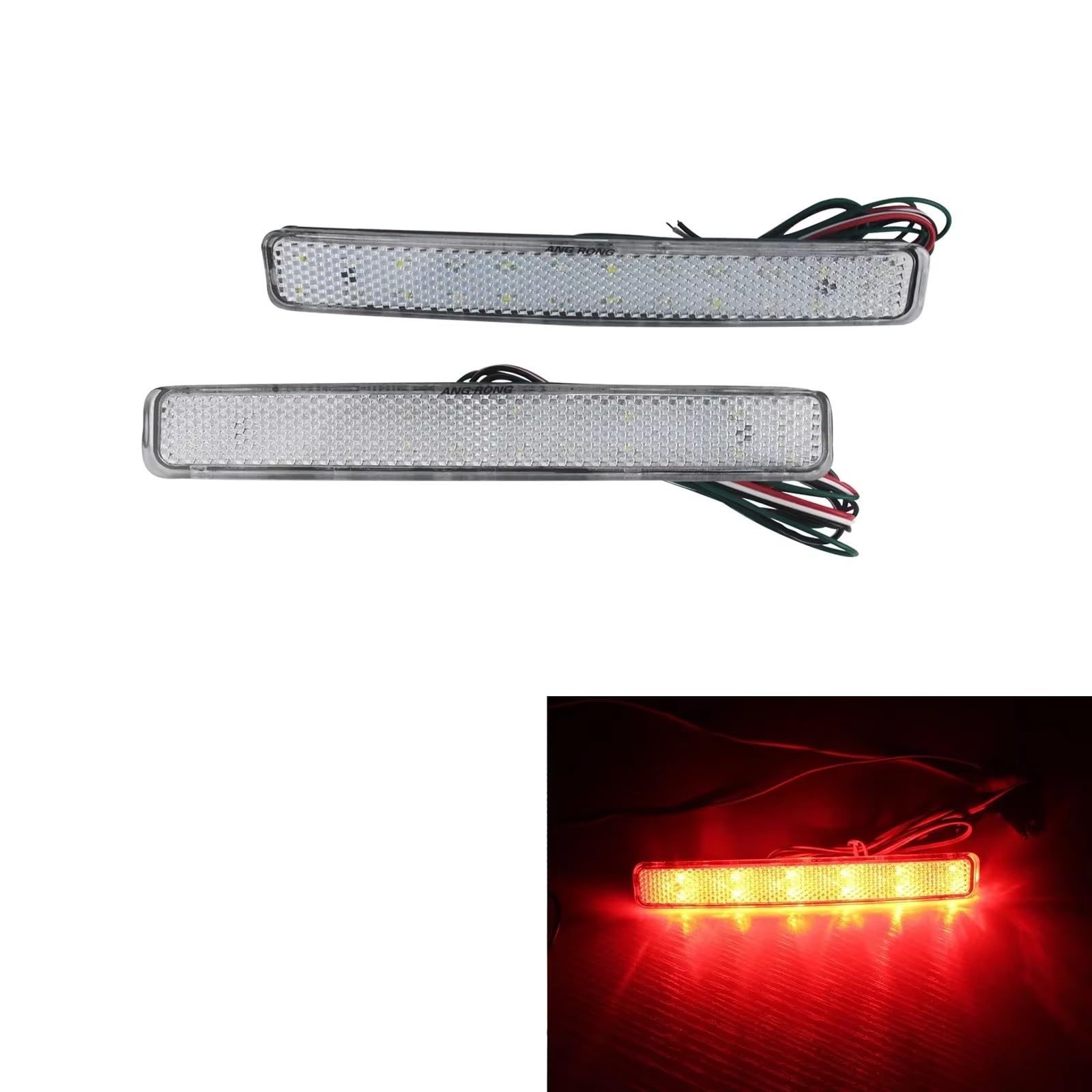 Pilotos Traseros Iluminación Para VW Para T5 2x 24 LED Reflector de parachoques Lente transparente Luz freno marcha atrás