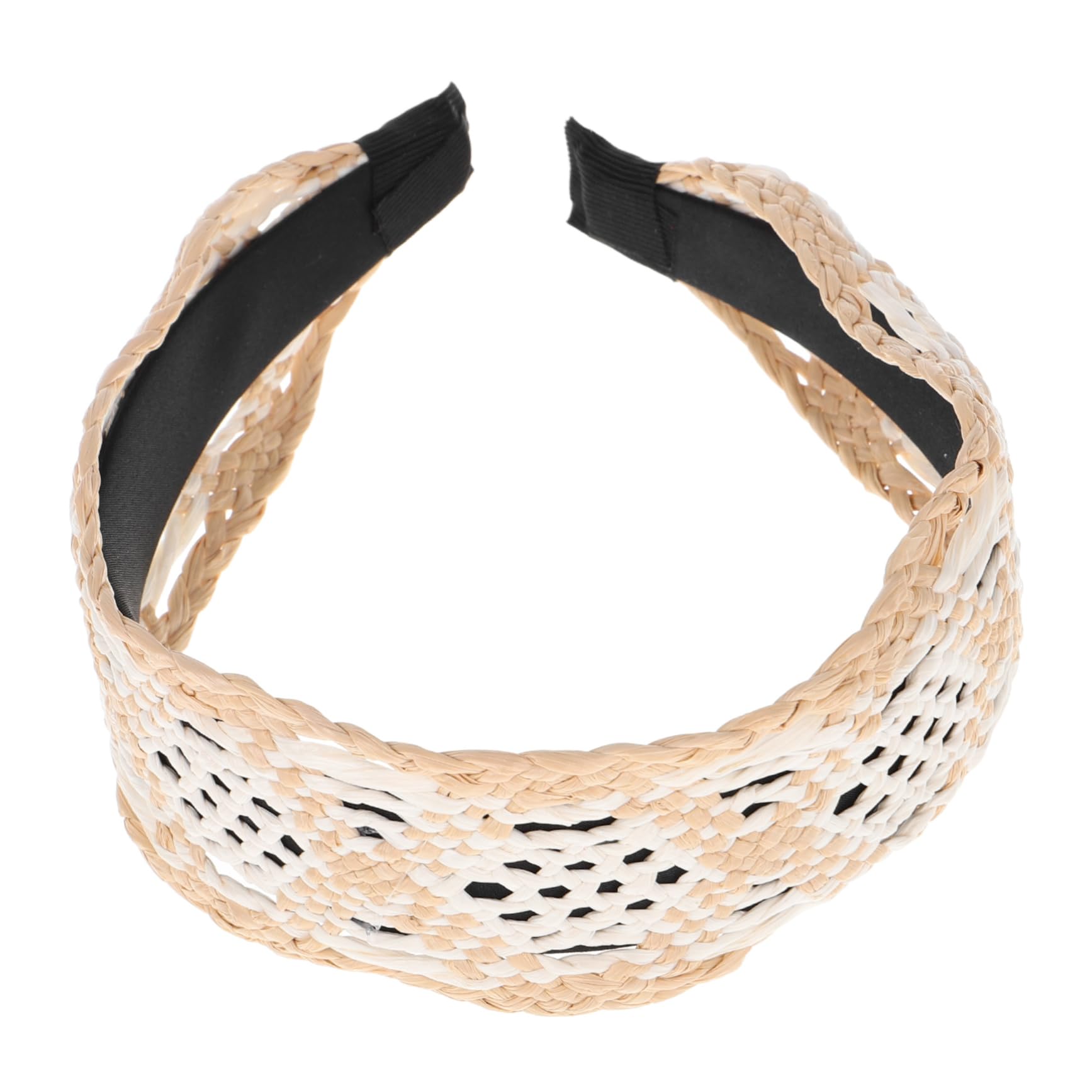 Bandeau Accessoire Vintage et Bohème en Raphia Tressé pour Femmes Large Création de Coiffures Élégantes pour Tenues de Plage et Occasions Variées