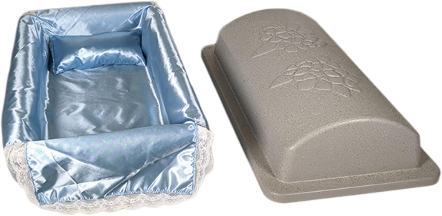 Loving Touch Extra Small Ultra Strong and Safe Pet Casket for Dogs, Cats, and Other Animals with Pink Bedding & Pillow | Safe and Durable | Pet Memorial | Butyl Sealing Tape | (X-Small, Pink)